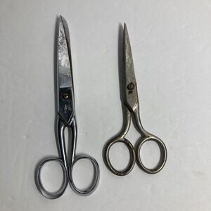 Vintage‎ Sewing Scissors Lot Of 2 Hot Drop Forged in Italy and one other Pair